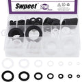 Swpeet 256Pcs 7 Sizes Flat Rubber and Silicone Washers O Ring Plumbing Washers by Swpeet