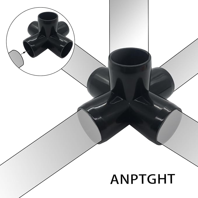 3/4“ Tee PVC Fitting 5 Way Elbow Connector, Furniture Grade 90 Degree Elbow - Image 5
