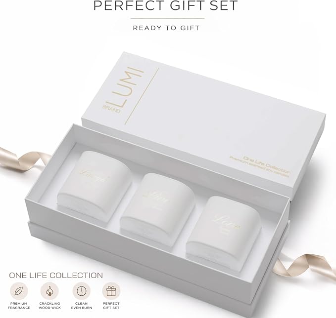 Set of 3 Premium Scented Soy Candles Gift Set | One Life Collection - Image 3