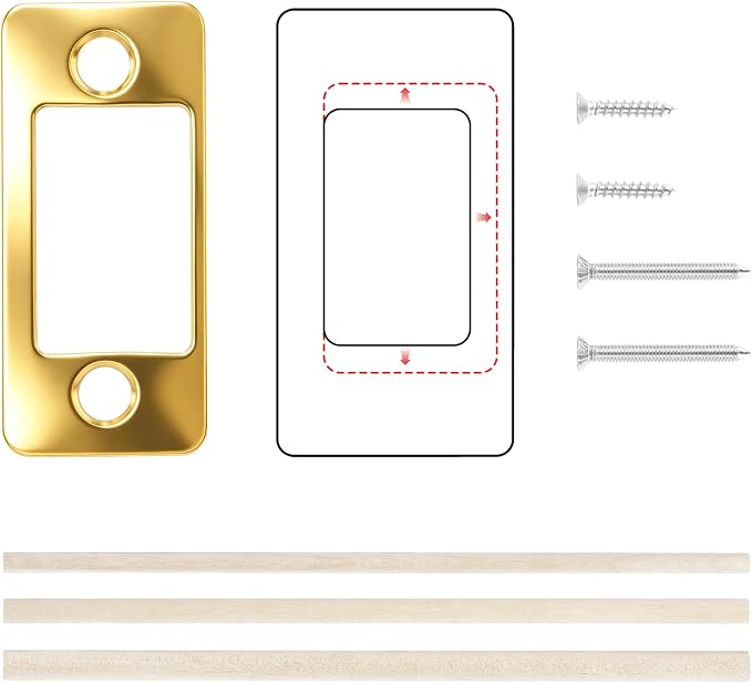 Deadbolt Restorer Strike Plates Narrow Side and Large Hole, Round Corner | by BonKuDoo