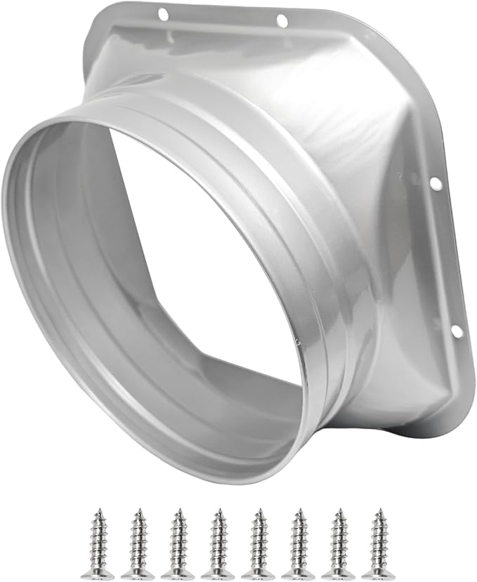 6 Inch Duct Connector Flange, Metal Straight Pipe Flange Square to Round by Unknown