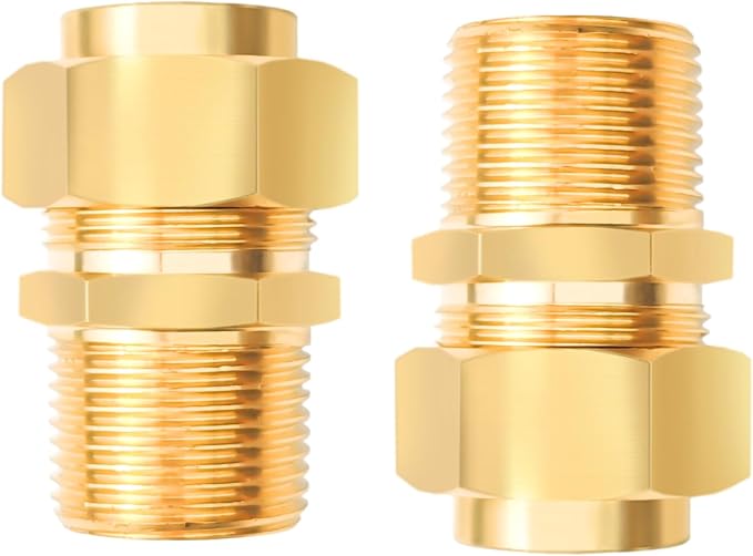 1/2" NPT Male Brass Pipe Fittings, Hex Nipple Fitting, Corrosion-resistant by AnythingYouWant