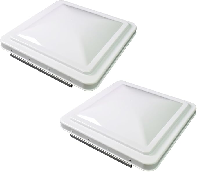 2 Packs 14 Inch RV Roof Vent Cover Universal Replacement Vent Lid White by Leisure+Coachworks