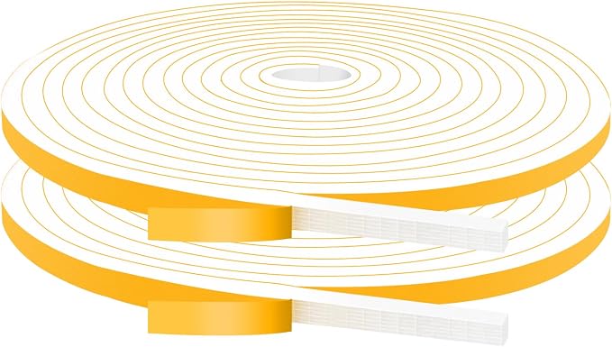 Thin Weather Stripping 1/4x1/4in, Strong Adhesive, Fill Narrow Gaps | Reduces by Trisiki
