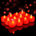 Homemory 12-Pack Red Flameless Battery Tealight Candles, 200+ Hours | by Homemory