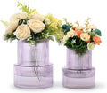 Ribbed Glass Vases for Bouquet, Modern Vase for Living Room, Coffe Table by YANWE