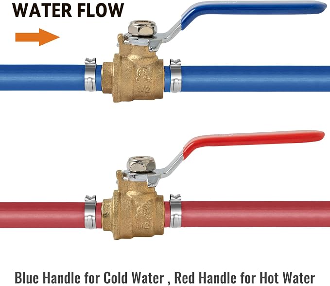12-Pack PEX Ball Valve 1/2", Shut Off Valve Full Port Quarter Turn | Brass - Image 4