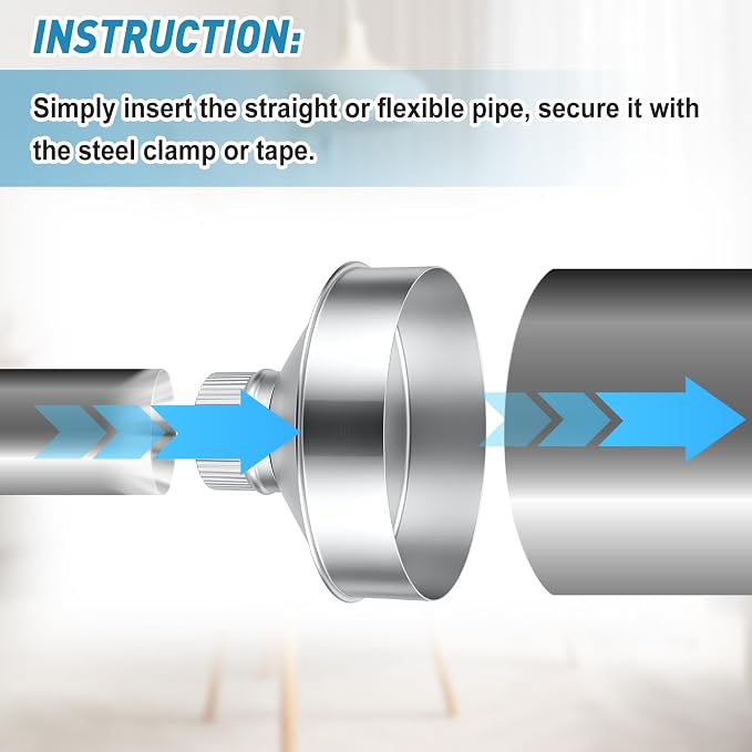 1 Pcs 8 Inch to 3 Inch Duct Reducer Increaser Galvanized Steel Air Duct Adapter - Image 4