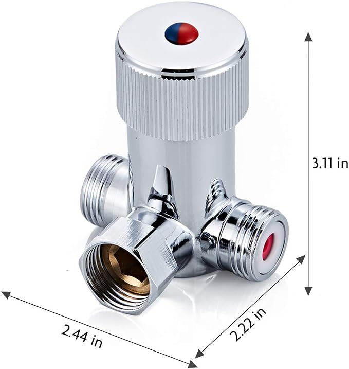 Solid Brass DN15 1/2" Hot and Cold Water Mixing Valve - Image 2