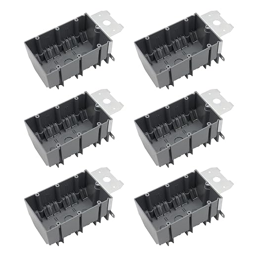 6 Pcs Adjustable 3-Gang 49 Cu in PVC Electrical Outlet Boxes | ETL Listed; by YQSIYU