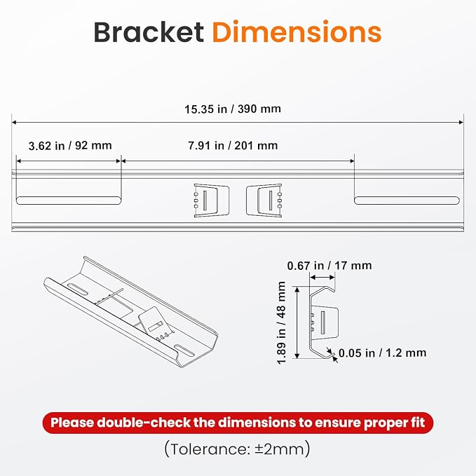 QILIPSU Pole Mounting Kits, 304 Stainless Steel 15.4" x 1.9" Brackets - Image 5