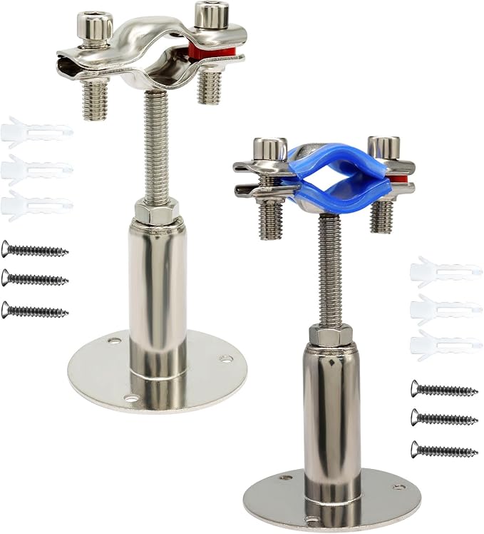 304 Stainless Steel Ceiling Mount Pipe Support Bracket 2 PCS | Heavy Duty - Image 5
