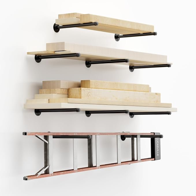 Pipe Shelf Bracket Set of 10 Floating Shelving Bracket 12 Inch | Heavy Duty - Image 8