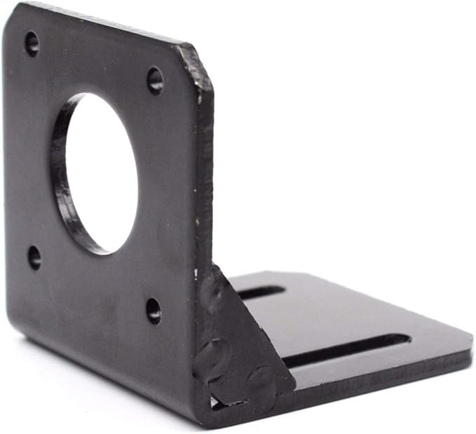 Black 57mm NEMA23 Stepper Motor Mounting Bracket, Alloy Steel L-Shape Fixed Seat - Image 3