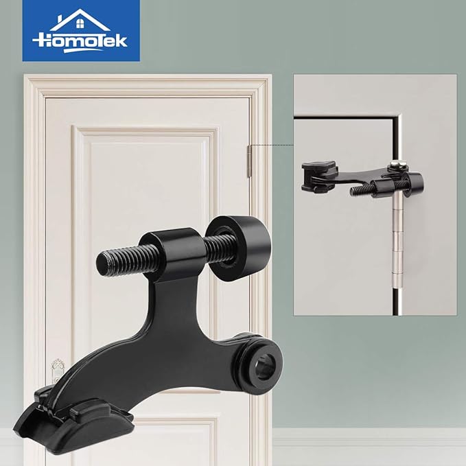 HOMOTEK 8 Pack Hinge Pin Black Door Stopper, Adjustable Deluxe Heavy Duty Door - Image 5