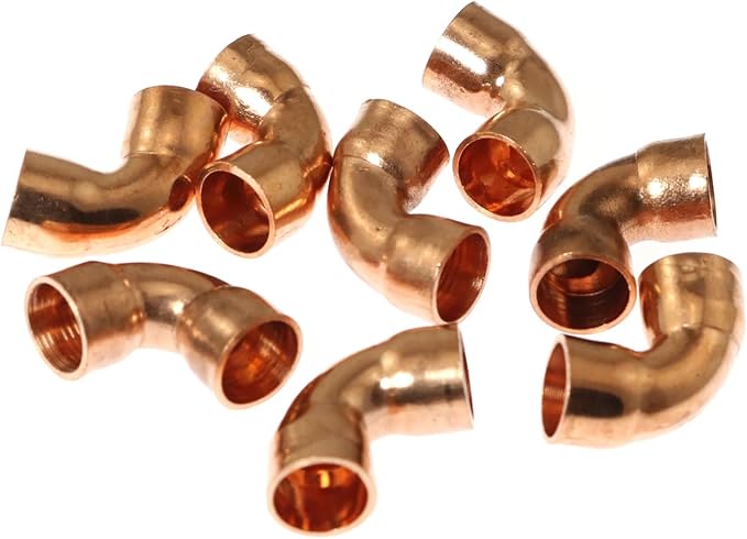 RLECS 8PCS 5/16inch ID 90 Degree Copper Elbow Short-Turn Copper Pipe Fitting - Image 5