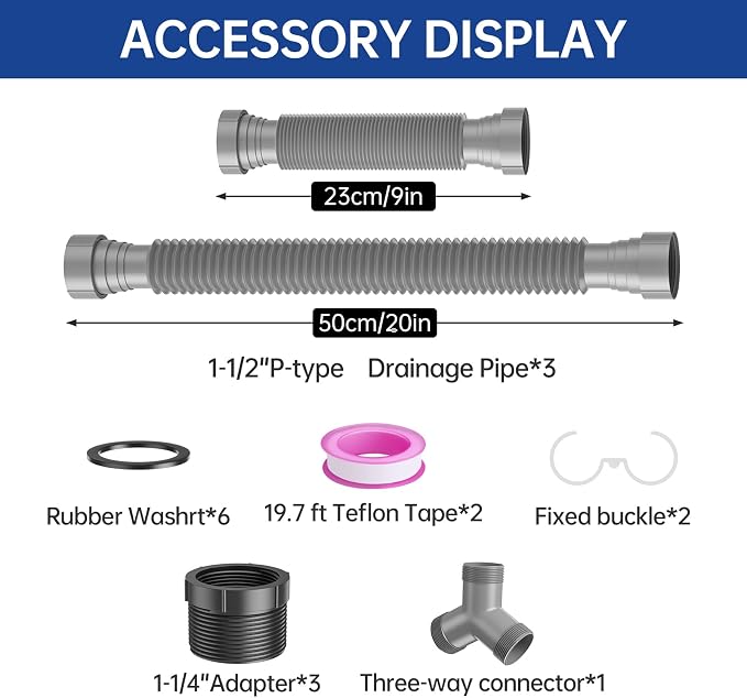 Double Sink Drain Pipe Kit - Image 5