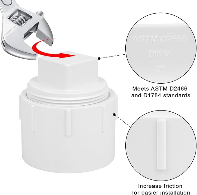 4Pack 2" PVC DWV Female Adapter - Image 4