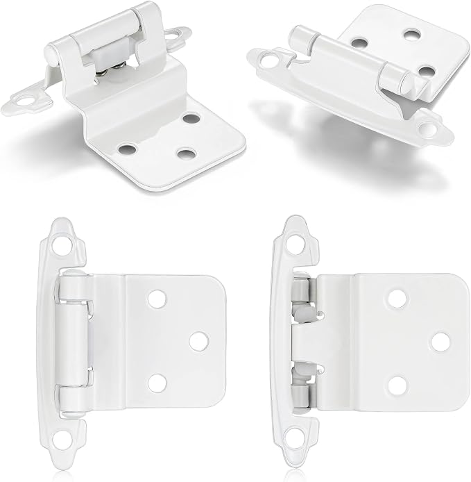 White Cabinet Hinges, 3/8” Inset, 10 Pack | - Image 6