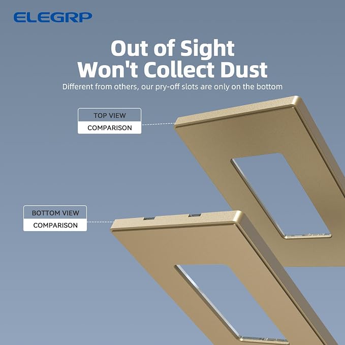 ELEGRP 1-Gang Screwless Decorative Wall Plates, Mid-Size Unbreakable - Image 3