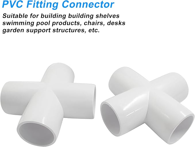 Piutouyar 4 Pcs 1" Cross Elbow PVC Pipe Fitting, 4 Way | Furniture Grade Pipe - Image 3