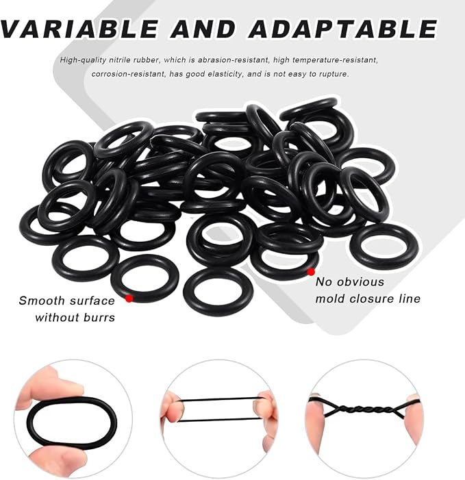 225PCS O-Ring Assortment Kit, 18 Sizes Heat & Oil Resistant Sealing Gaskets - Image 4