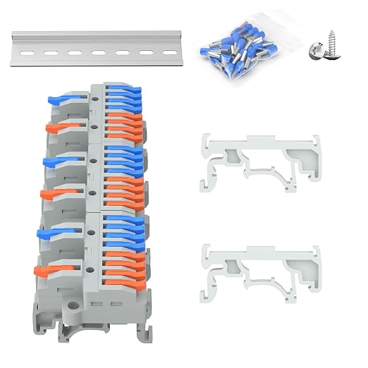 3Pcs Lever Wire Connectors, 2 in 8 Out, 4-2.5 mm² | 4-2.5 mm² Quick Wiring DIN by GUETNEU