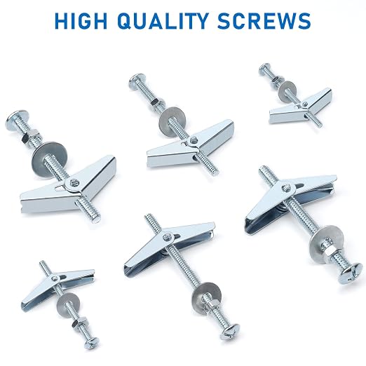 56pcs 1/4 Inch Heavy Duty Drywall Anchors, 14 Sets | Toggle Bolts and Wing Nuts - Image 5
