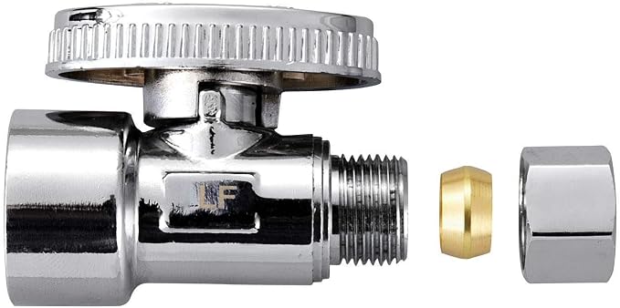 5 Pack Brass 1/2 Inch FIP x 3/8 Inch OD Compression Quarter Turn Straight Water - Image 3