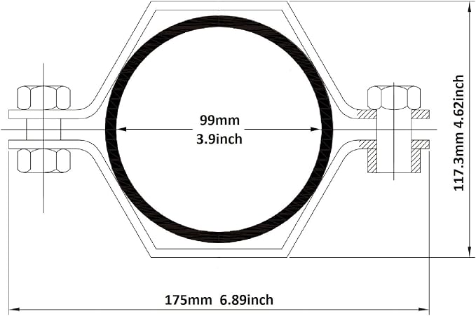 QiiMii 4" Hexagon Tube Hanger Stainless Steel SS304 - Image 6