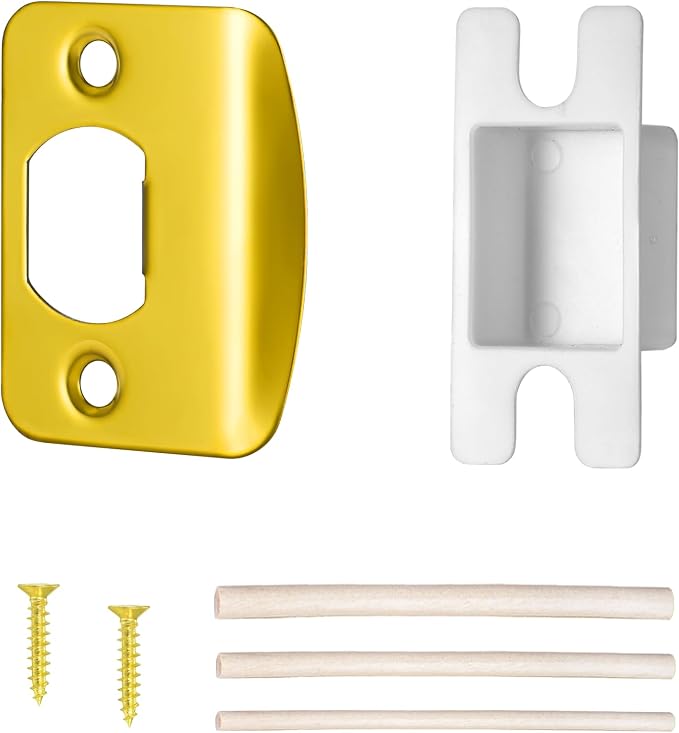 Door Strike Plate for Interior Doors, Polished Gold, 1 Pack | 2-1/4"x1-3/4" by Newlaking