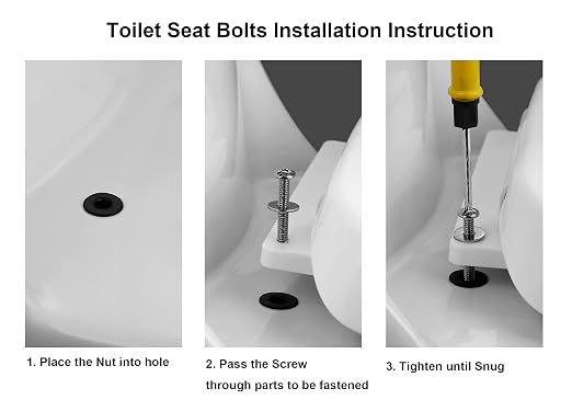Stainless Universal Toilet Seat Bolts and Nuts Set - Image 3