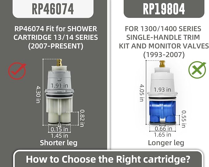 RP46074 Compatible with Delta 13/14 Series Bath Tub Shower Faucet Single Handle - Image 7