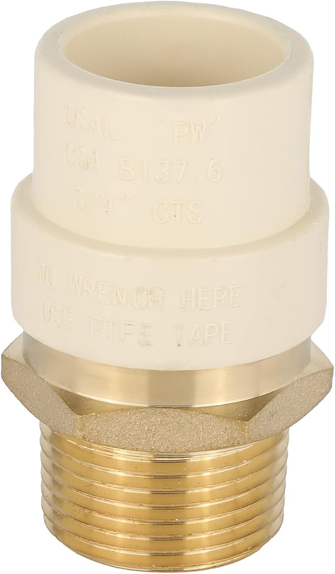 5 Pack EFIELD 3/4"CPVC x 3/4"Male NPT Transition Coupling Adapter | Male - Image 2