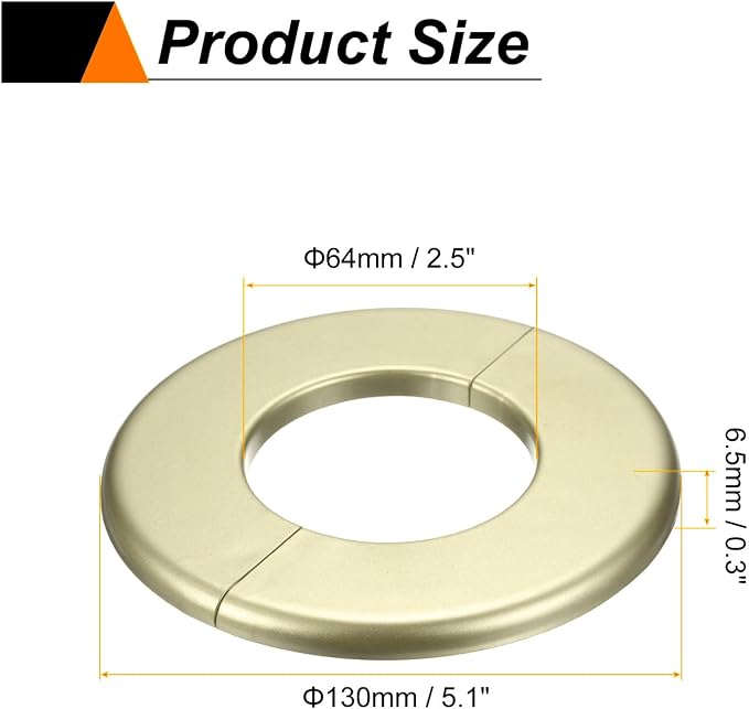 HARFINGTON 2pcs Wall Split Flange 64mm/2.5" Self-Adhesive Plumbing Cover Plates - Image 2
