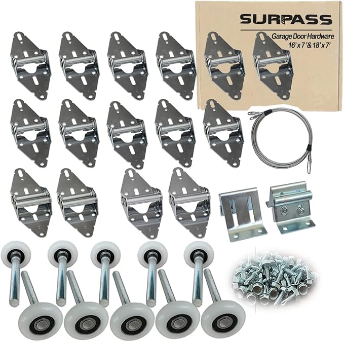 Surpass Garage Door Hardware Kit Roller/Hinge/Top Bracket/Wire Rope by SURPASS