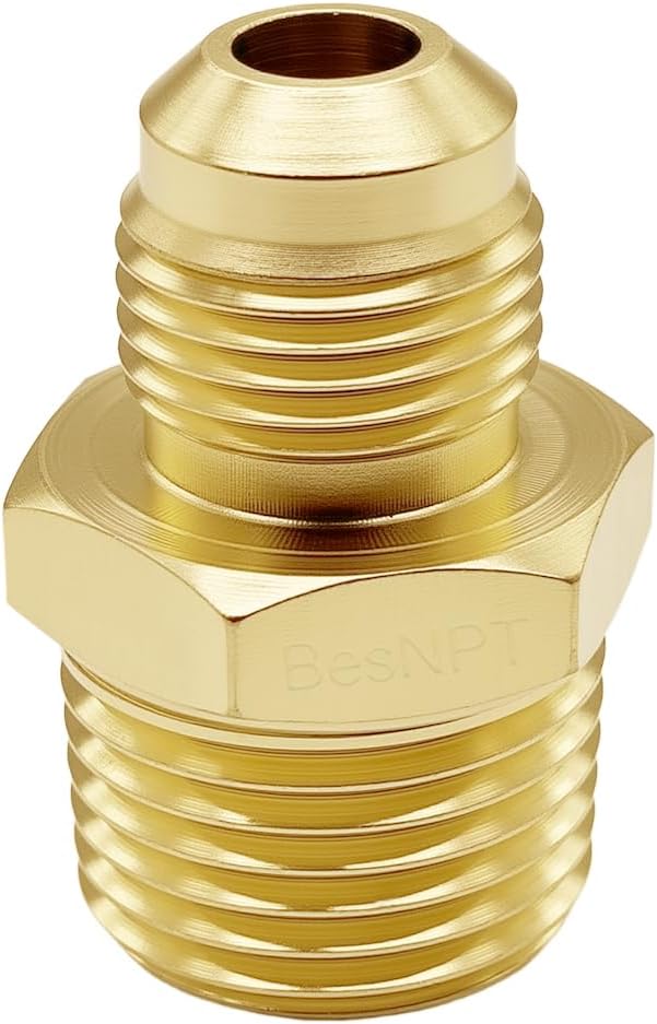 2 Pack Brass 1/2" NPT Male to 3/8" Flare Male Propane Flare Fitting | Propane - Image 7