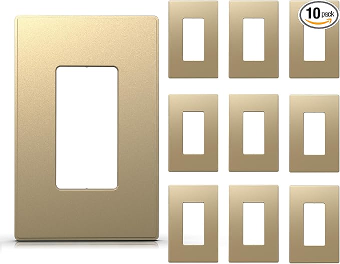ELEGRP 1-Gang Screwless Decorative Wall Plates, Mid-Size Unbreakable by ELEGRP%7CELEGROUP