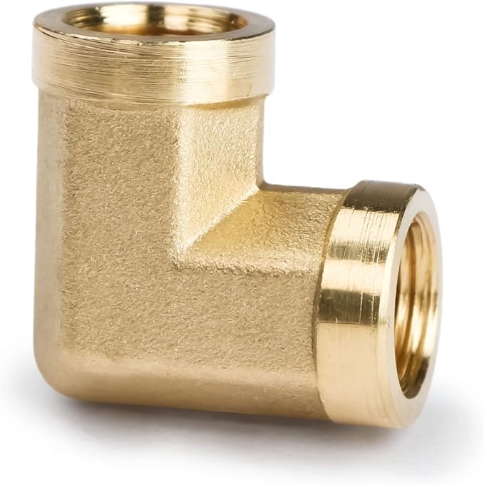 Brass Street Elbow 1/8 in NPT U.S. Solid 90 Degree Barstock Pipe Fitting Female - Image 2