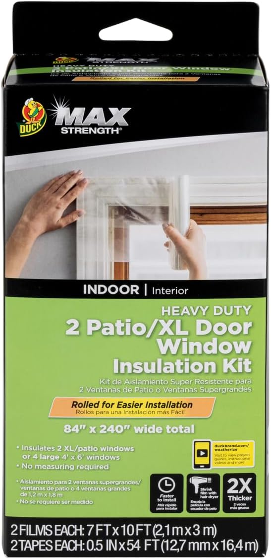 Duck MAX Strength Window Insulation Kit, Winter Window Seal Kit Fits Patio - Image 3