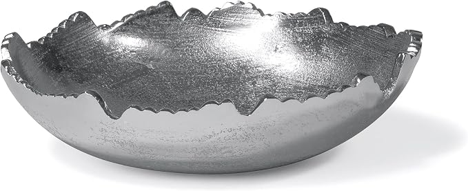 Red Co. 8.75” Silver Moon Decorative Metal Torn Hammered Asymmetrical - Image 2