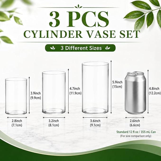 36pcs Glass Vase Cylinder for Centerpieces 4, 6Inch Tall Small Flower Glass - Image 2