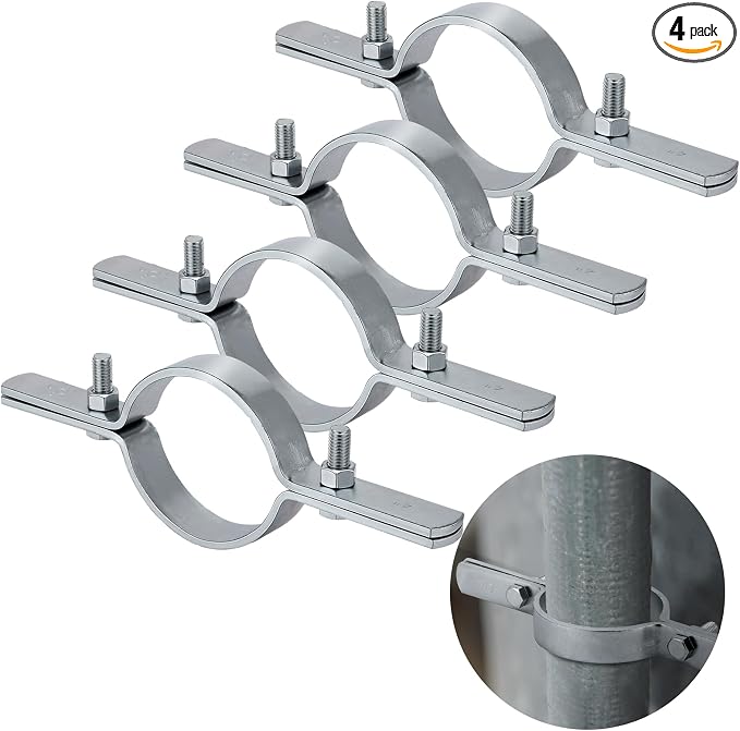 4 Pcs 4 Inch Pipe Riser Clamps Vertical Hanger Support, Galvanized Steel Rigid by MorningRo