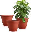 RooTrimmer 3-Pack 16 Inch Large Outdoor Plastic Plant Pots by RooTrimmer