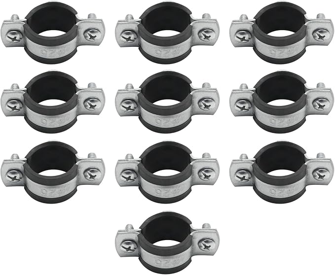 VIKKSAER 10Pcs Adjustable Pipe Bracket Clamp, Pipe Clamp Split Ring Hanger - Image 6