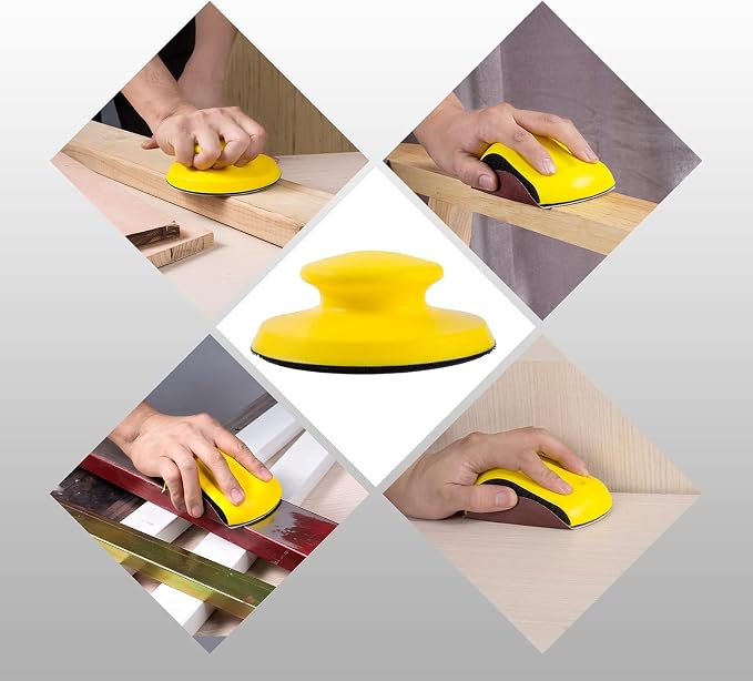 Sanding Blocks 5 Inch Hook and Loop Sanding Block 2 PCS Round and Mouse Hand - Image 6