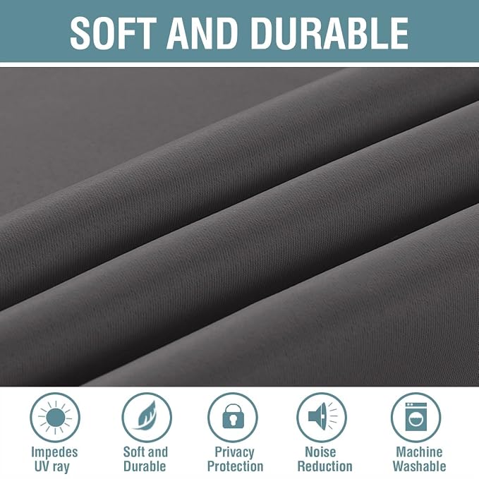 H.VERSAILTEX Blackout Grey Curtains - Image 4