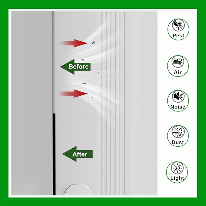 Weather Stripping Door Seal Black, Self Adhesive Foam Tape, Window Insulation - Image 5