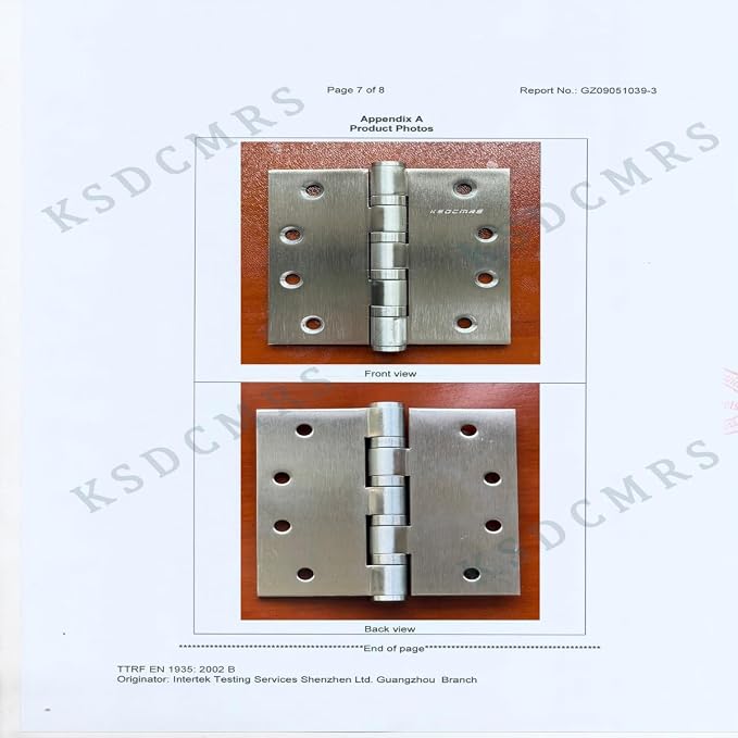 4" Silver Heavy Duty 304 Stainless Door Hinges, 4 Pack | - Image 9