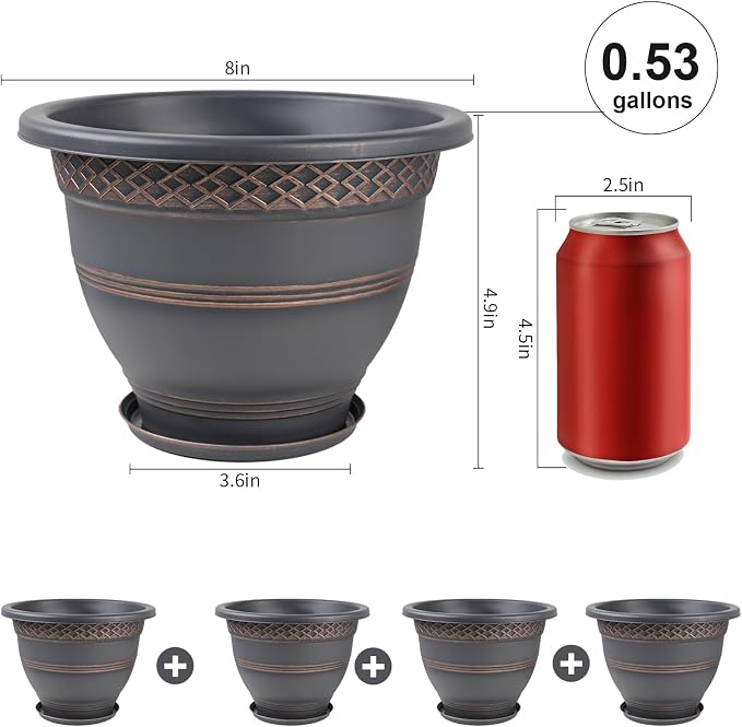 8 Inch Plaid Plant Pots 6 Pack - Image 4